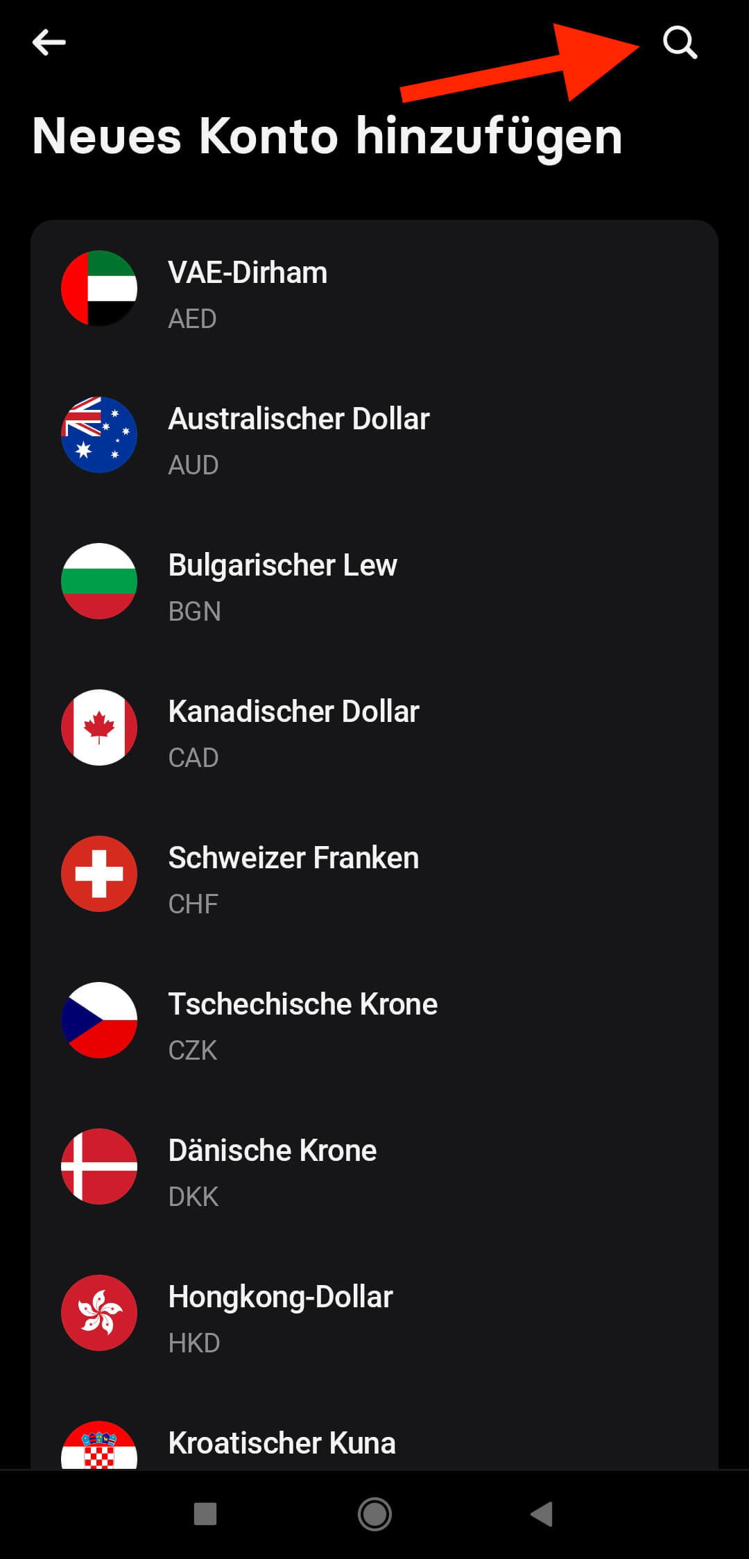 Neues Konto hinzufügen Revolut