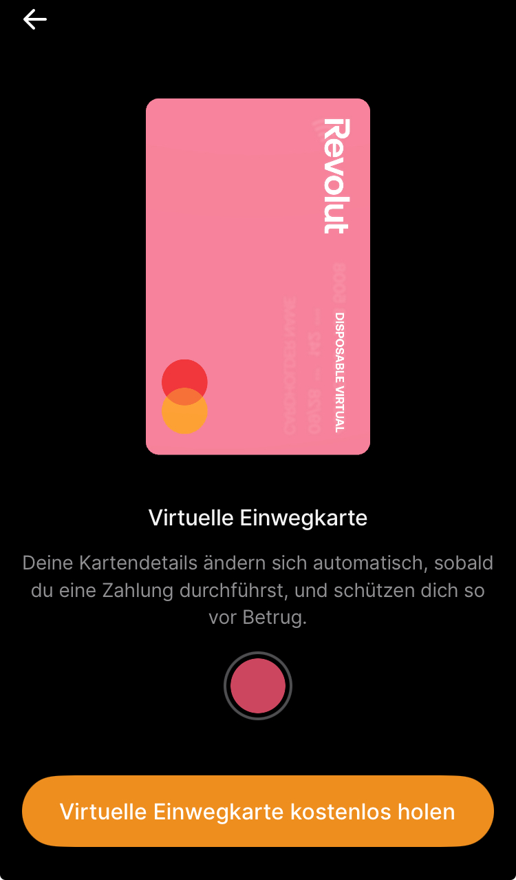 Revolut Einwegkarte