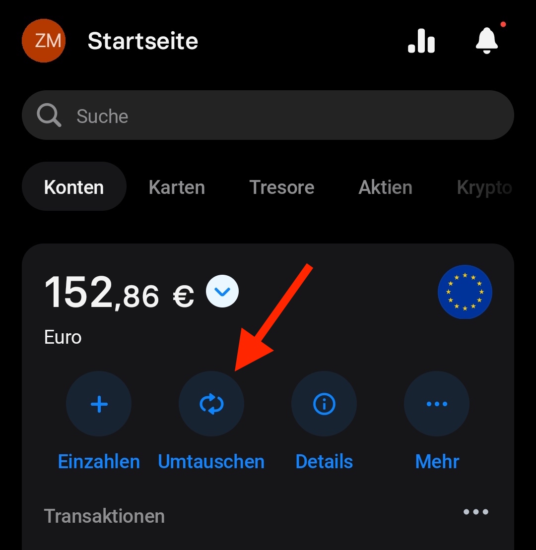 Revolut Währung umtauschen